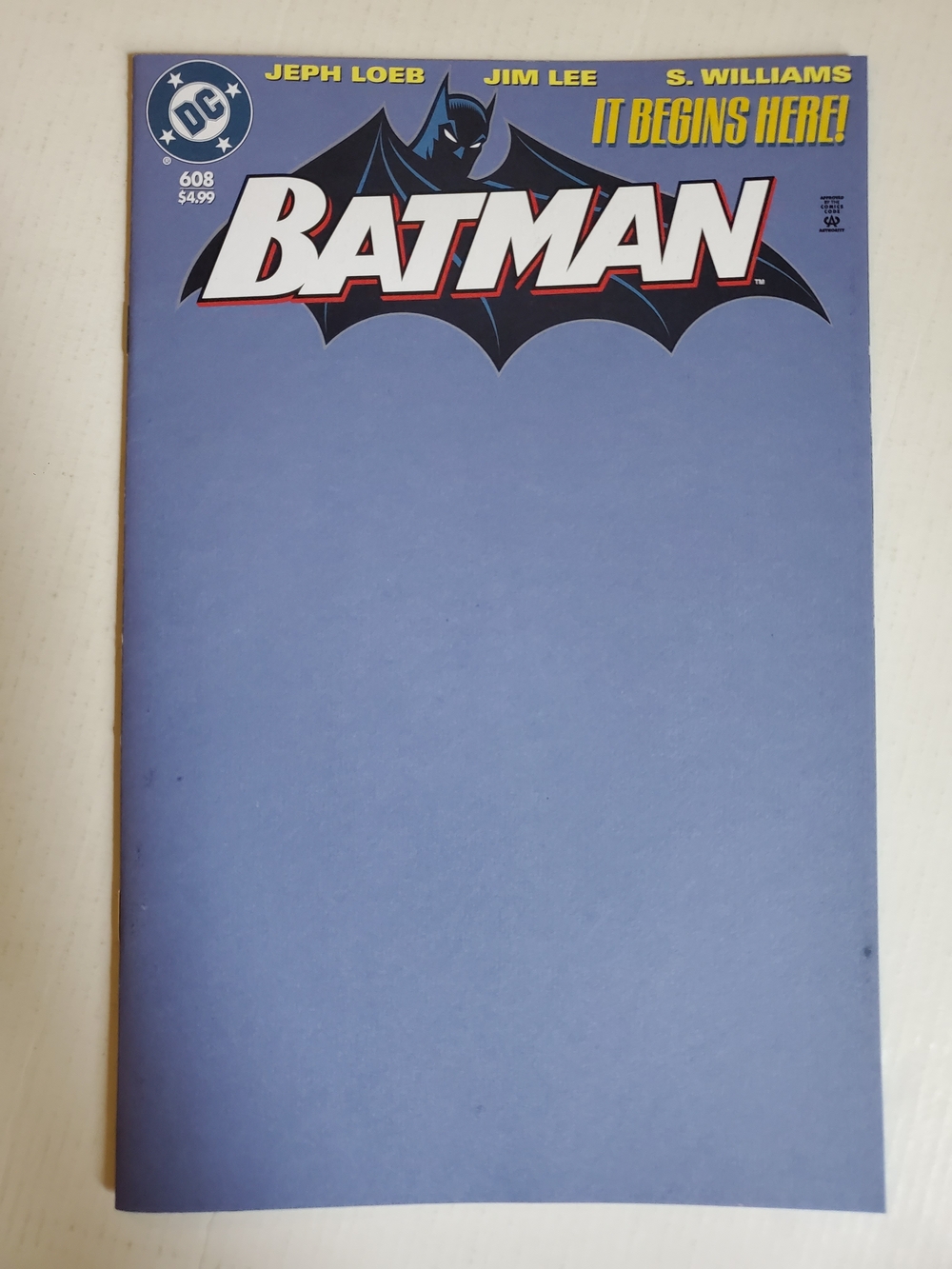 BATMAN Comic #608 NM (2025 DC Comics) 2025 Facsimile Edition Blank Variant Lee